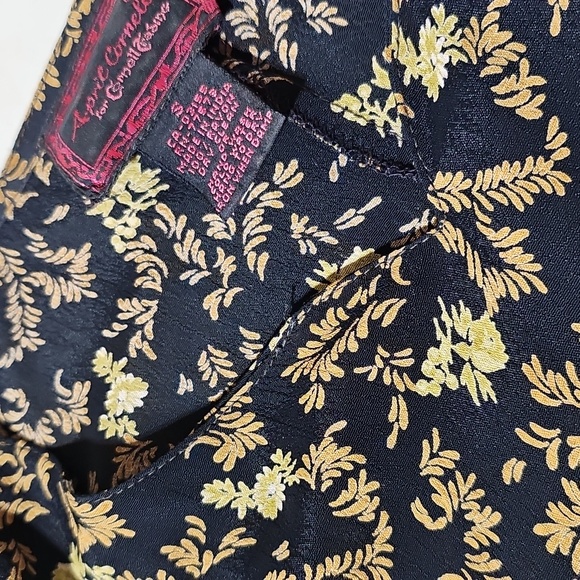 April Cornell Rayon Dark Prairie Folk Floral Boho Maxi Dress, Small - Picture 10 of 15